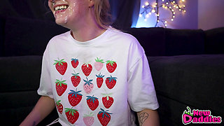 Blonde Whore Gets Her Face Fucked Upside Down