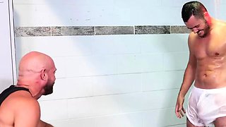 Muscled DILF barebacked by his lover