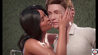 Big boobed mommy in a 3D animated treasure hunt game