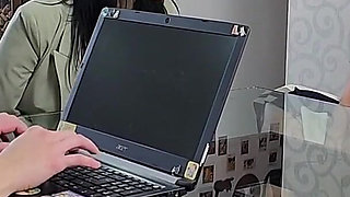 Office Interview Foot Seduction - Vitoria Vonteese Teases the Boss - Double Footjob