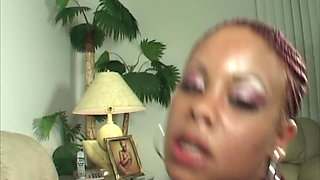 Red Braided Ebony MILF Rides to Facial