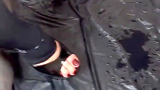 Mistress Pisses in Her Slave's Mouth and Makes Him Lick Her Pussy, Ass and Feet