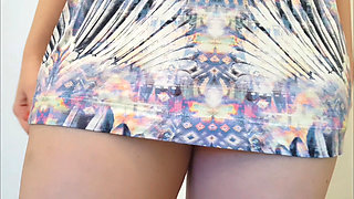 Hot wife trying on sexy micro dresses without panties.