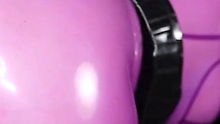 Cristal Kinky Lilac Rubber Doll Solo Fucking Machine Outdoors