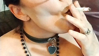 MILF Smoking in a Bra