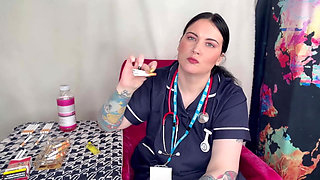 Nurse Ffw Smokes Multiple Cigarettes at Same Time