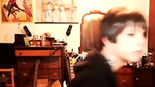 Short-Haired Crossdresser Cutie on Webcam