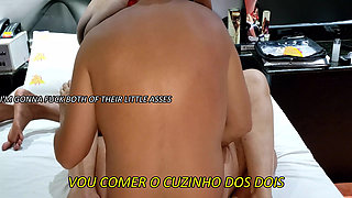 [subtitled]hotwife Motel Threesome Com 18yo BBC Bull, Pink Nightie, Breast Play & Raw Cuckold (amateur Interracial)