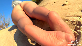 Beach Ignore: My Sandy Nylon Soles in the Sun, Lazily Teasing You