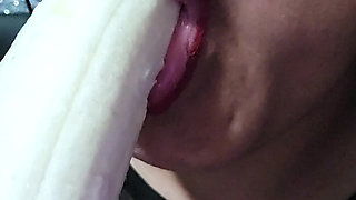 Looking sexy eating a banana