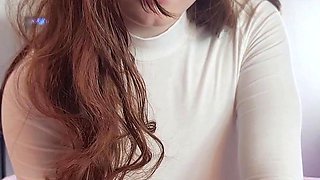 Brunette teen swallowing cum in POV blowjob