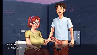 Secret Bathroom Sex With My Classmate - Uncensored POV Blowjob & Big Natural Tits