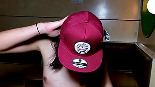 Cute Asian ladyboy teen POV blowjob and anal doggystyle fuck