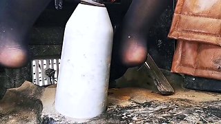 Emily's Clip Store - Emily Revs Russian Bus In Pantyhose