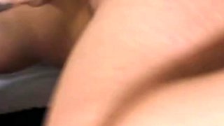 Small tit brunette gives a nice hard blowjob and fuck