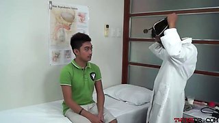 Hairydick asian doc got cocksucked