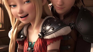 Astrid Hofferson and Hiccup filming their first sex video How to train your Dragon 3D cartoon animation