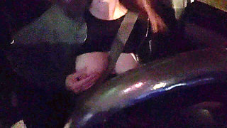 Italian Hot MILF Artemisia Love Hot Solo Car Ride Big Boobs Flashing and Teasing