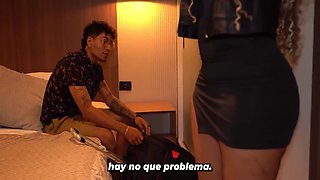 Skinny Tattooed Stepson Ends Up Fucking His Stepmother When They Share A Bed With Kataleya Gil And Thiago Lopez