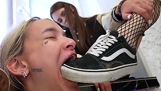 Licking Girls Feet Leona And Marina Nasty Sneakers And