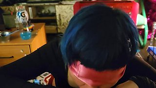Blue haired girl