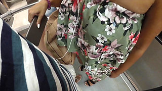 Hot MILF Stranger Grabs & Rubs My Hard Dick Through Shorts on Crowded Train