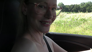 German Driving Naked Car