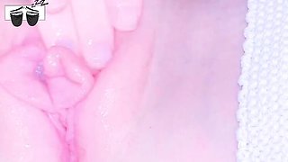 Virgin Schoolgirl Solo Masturbation - Tight Pink Pussy Squirting Orgasm
