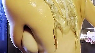 German Slim Step-sister with Big Tits Caught in Shower and Seduce to Fuck