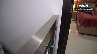 Step-son with a finds his busty stepmom pleasuring herself - &