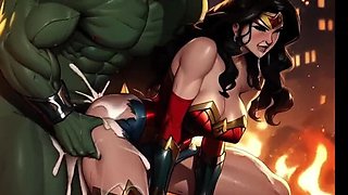 Wonder Woman Hentai Full Movie - Japanese Cosplay BDSM with Natural Tits & Monster Fuck
