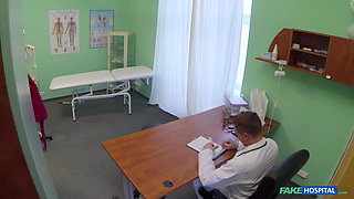 Fake Hospital - Fake Hospital Doctor Diagnoses a New Blonde Patient's Cough with a Wild Squirting Session