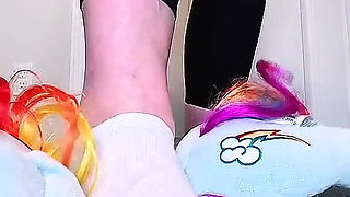 67 Giantess in Dirty Socks Slowly Destroys Huge Plushie to Pieces Size 16 Destruction