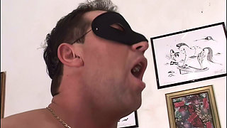 Couple in Masks Has Sex in Front of the Cast
