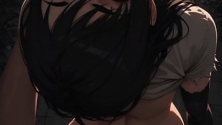 Nude redhead's glossy ass indoor, black-haired ruins tease