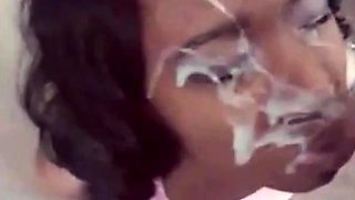 Ebony Amateur's Massive Facial