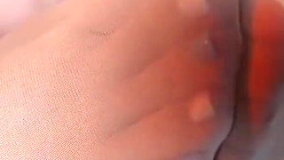 Huge Pregnant in Nylon Has Orgasm From Vibrator