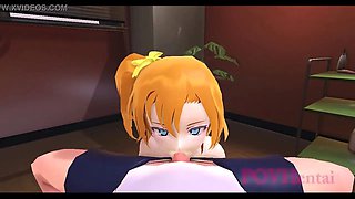 Love Live Monoka hand job blow job and fuck
