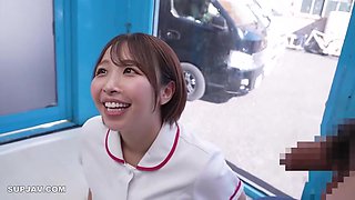 Big-Busted Nurses Perform Oral Treatment in the Magic Mirror Car. Asian Erotic Video. x2xB3400D31020BC5C886