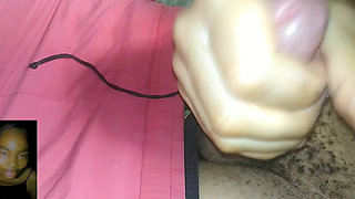 Masturbating on a video call with a girl