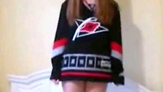 Amateur webcam girl bares all, showing off her amazing tits