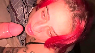 Inside the Mouth of the Submissive Redhead