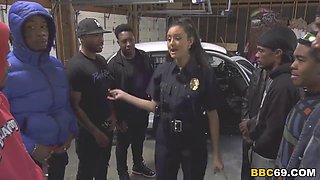 Officer Eliza Ibarra Deepthroats Slim Poke and Chris Cocks BBCs