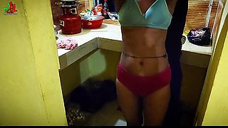 Sajina and Roommate Hard Fuck in Kitchen Missionary Then Hair Pulling Ass Fuck