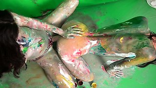 Beautiful lesbian pegging with strapon classy babes pussy