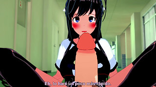 Very hot schoolgirl takes all her cum out of her boyfriend and doesn't stop until she is satisfied - hentai +18