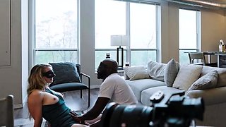 Busty cuckold blond white milf was playing with bbc while