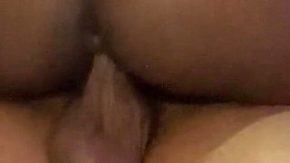 Thick Ebony Teen Gives Sloppy Blowjob and Rides Hard Cock in Creamy Tight Pussy