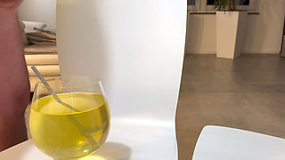 Jerked again in the big bowl of piss 20 mins later