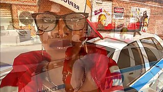 Perverted Cop Fucks Ebony Girl with Big Tits and Bubble Butt